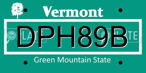 DPH89B Vermont License Plate