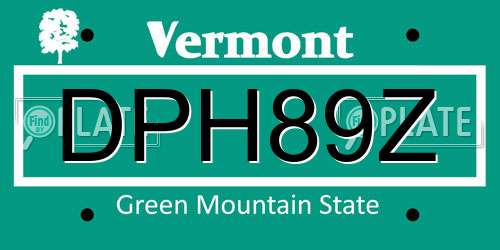 DPH89Z Vermont License Plate