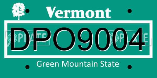 DPO9004 Vermont License Plate