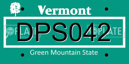 DPS042 Vermont License Plate