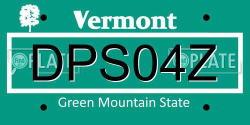 DPS04Z Vermont License Plate