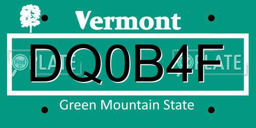 DQ0B4F Vermont License Plate