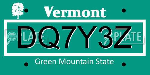 DQ7Y3Z Vermont License Plate