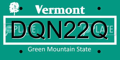 DQN22Q Vermont License Plate