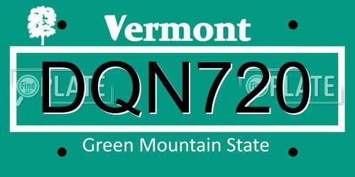 DQN720 Vermont License Plate