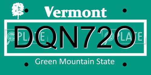 DQN72O Vermont License Plate