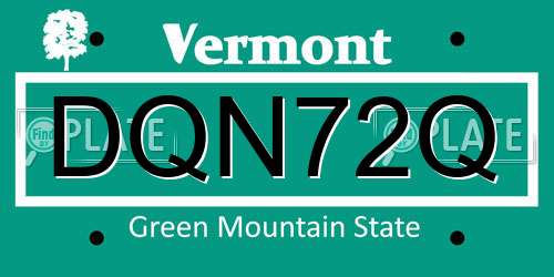 DQN72Q Vermont License Plate