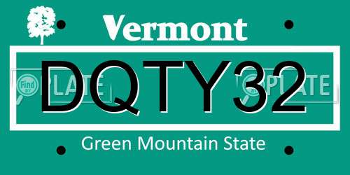 DQTY32 Vermont License Plate