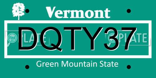 DQTY37 Vermont License Plate