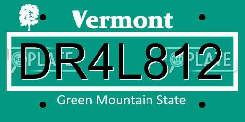 DR4L812 Vermont License Plate
