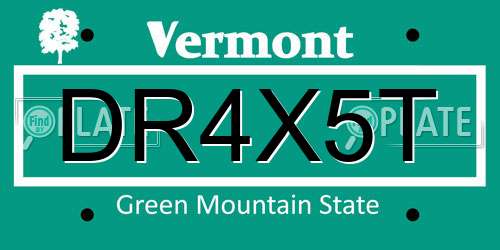 DR4X5T Vermont License Plate