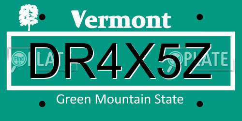 DR4X5Z Vermont License Plate
