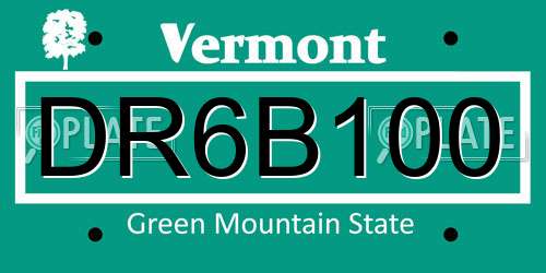 DR6B100 Vermont License Plate