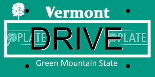 DRIVE Vermont License Plate