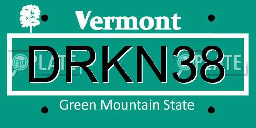 DRKN38 Vermont License Plate