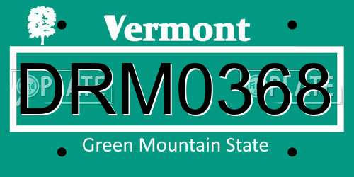 DRM0368 Vermont License Plate