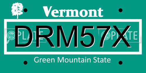 DRM57X Vermont License Plate