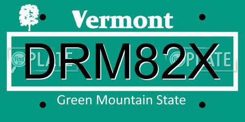 DRM82X Vermont License Plate