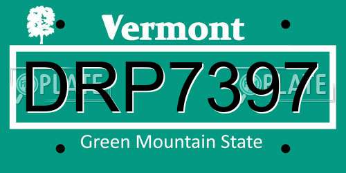 DRP7397 Vermont License Plate