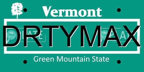 DRTYMAX Vermont License Plate