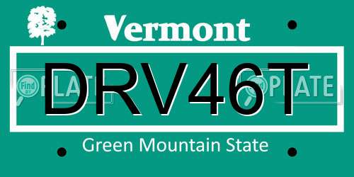 DRV46T Vermont License Plate