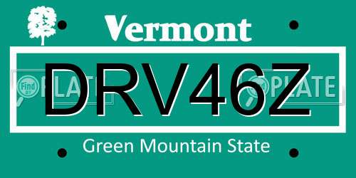 DRV46Z Vermont License Plate