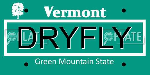 DRYFLY Vermont License Plate