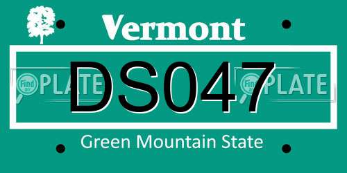 DS047 Vermont License Plate