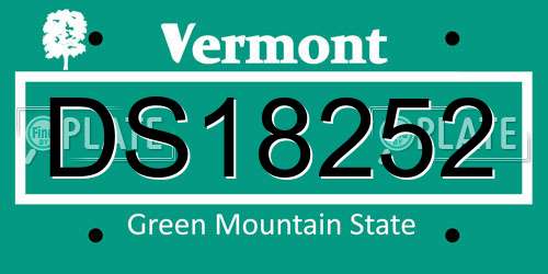 DS18252 Vermont License Plate
