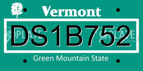 DS1B752 Vermont License Plate