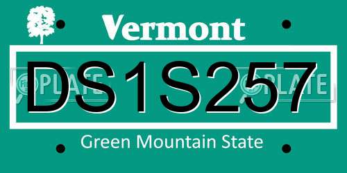 DS1S257 Vermont License Plate