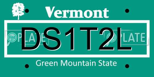 DS1T2L Vermont License Plate