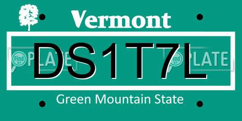 DS1T7L Vermont License Plate