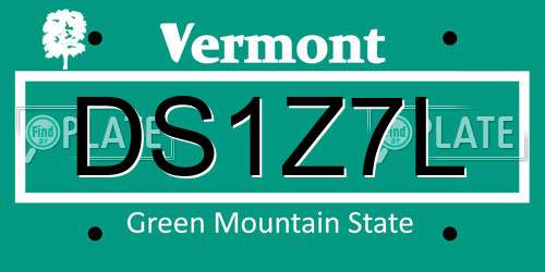 DS1Z7L Vermont License Plate