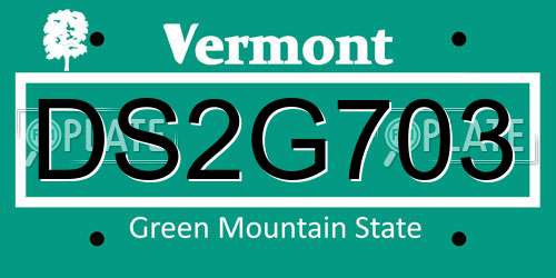 DS2G703 Vermont License Plate