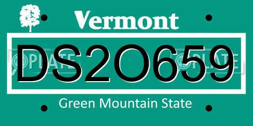 DS2O659 Vermont License Plate