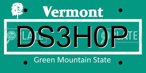 DS3H0P Vermont License Plate