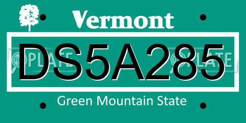 DS5A285 Vermont License Plate