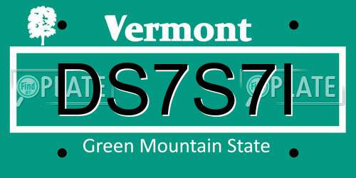 DS7S7I Vermont License Plate