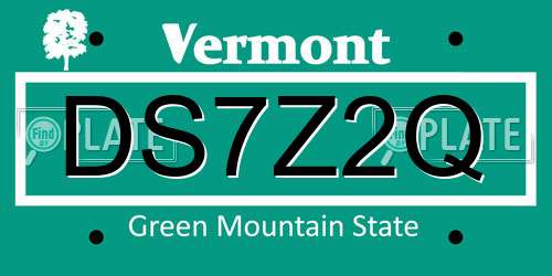 DS7Z2Q Vermont License Plate