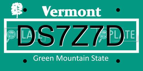 DS7Z7D Vermont License Plate