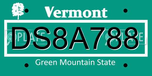 DS8A788 Vermont License Plate