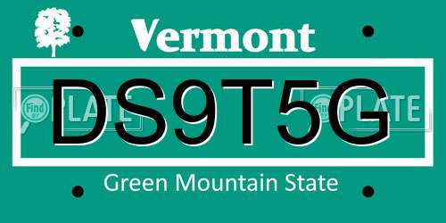 DS9T5G Vermont License Plate