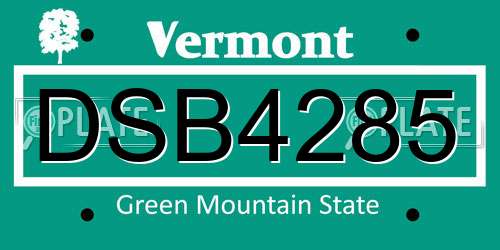 DSB4285 Vermont License Plate