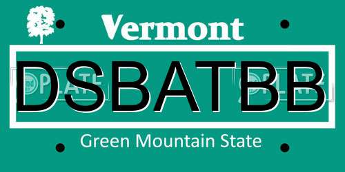 DSBATBB Vermont License Plate