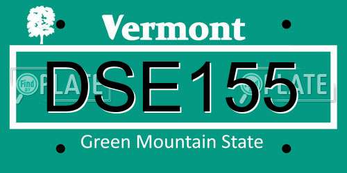 DSE155 Vermont License Plate