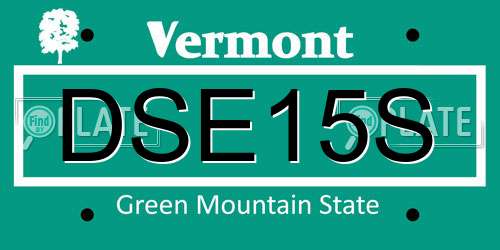 DSE15S Vermont License Plate