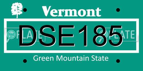DSE185 Vermont License Plate