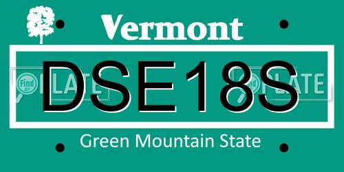 DSE18S Vermont License Plate