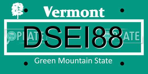 DSEI88 Vermont License Plate